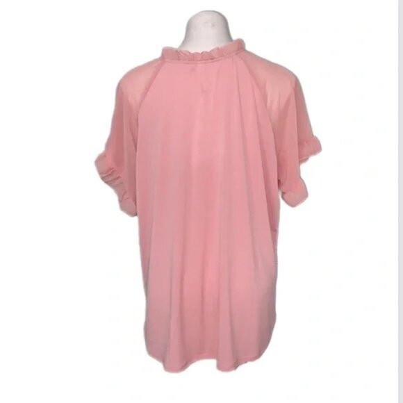 Light Pink Ruffle Sleeve Blouse Size 3X - Picture 3 of 5